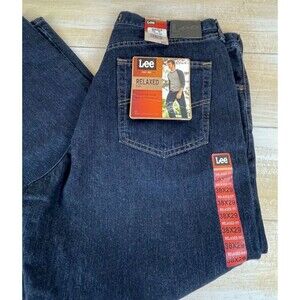 Lee Relaxed Fit Men's Size 38 x 29 Medium to Dark Wash Denim Jeans New with Tags